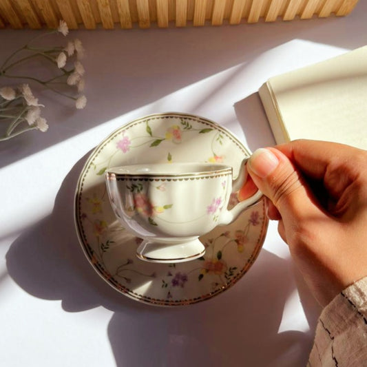 Full set vintage rose cup coffee size