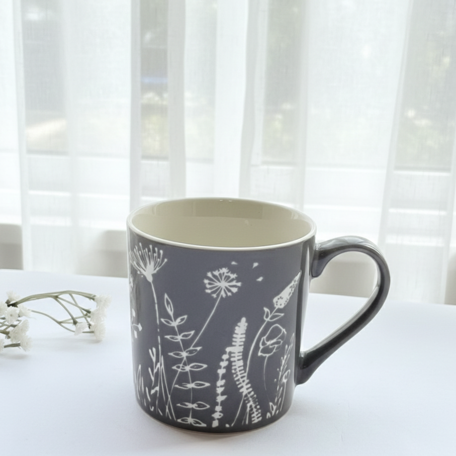 Black&White Flowery Mug