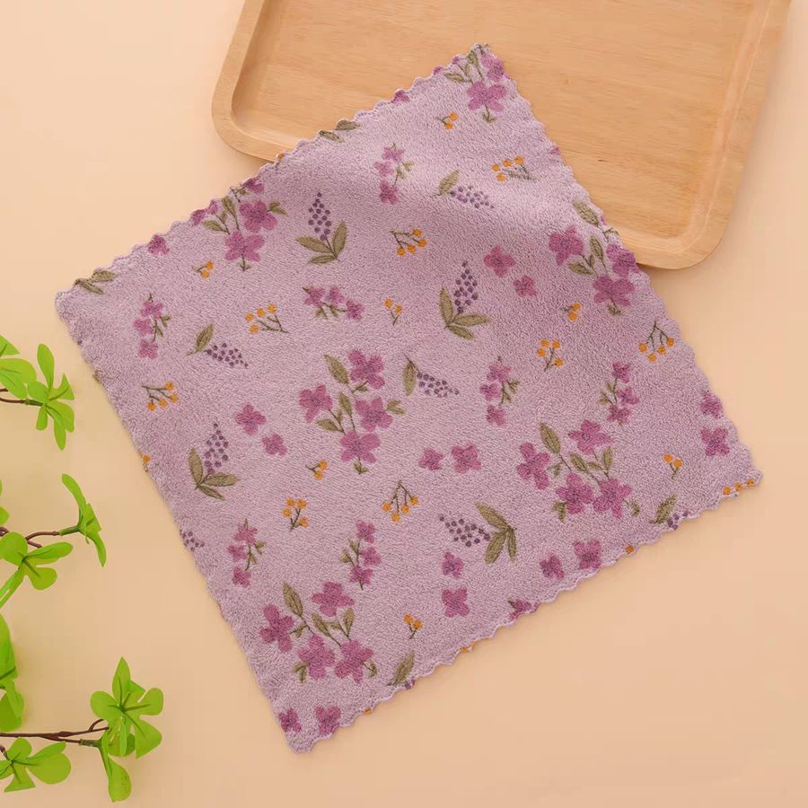 Flowery Microfiber Towel