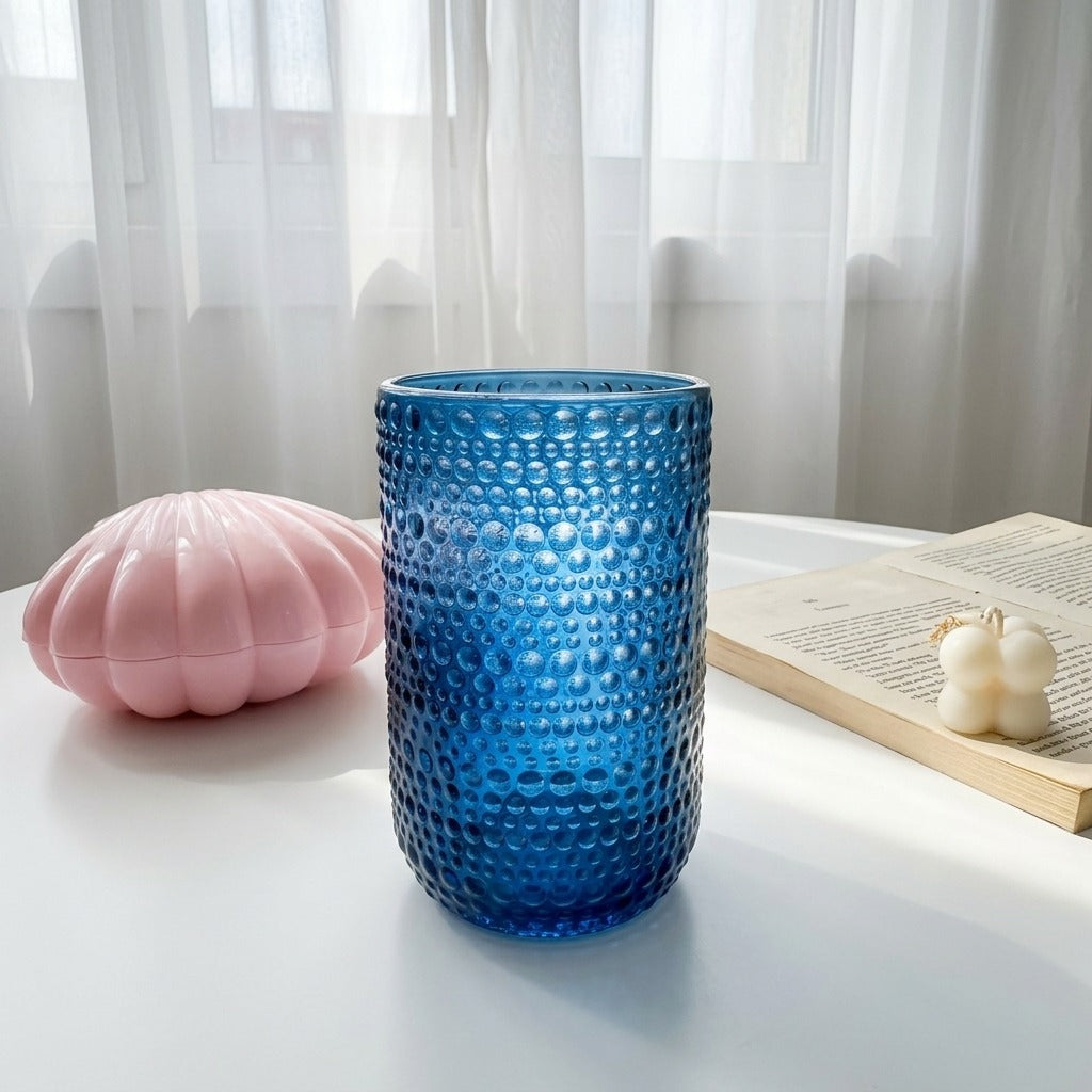 Blue Bubbles Glass Cup (one piece)