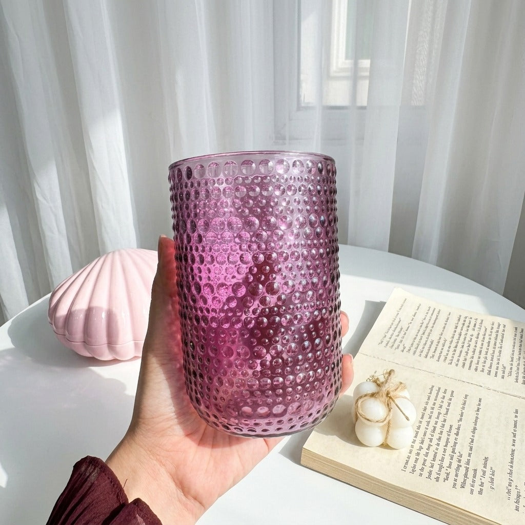 Purple Bubbles Glass Cup (one piece)