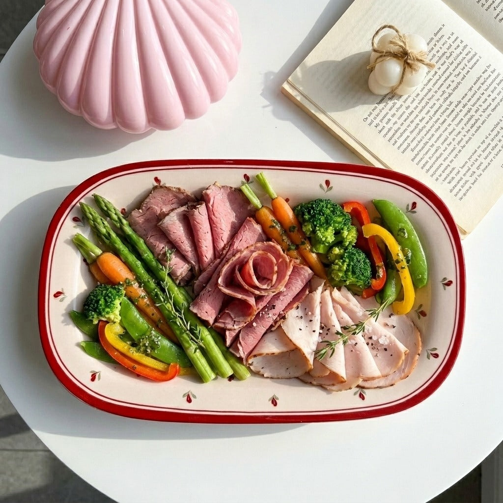 Red Bloom Serving Dish