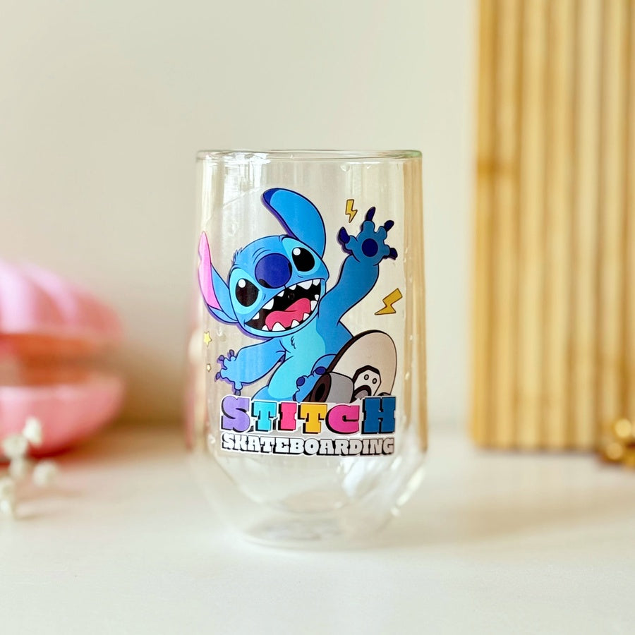 Stitch Double glass cup