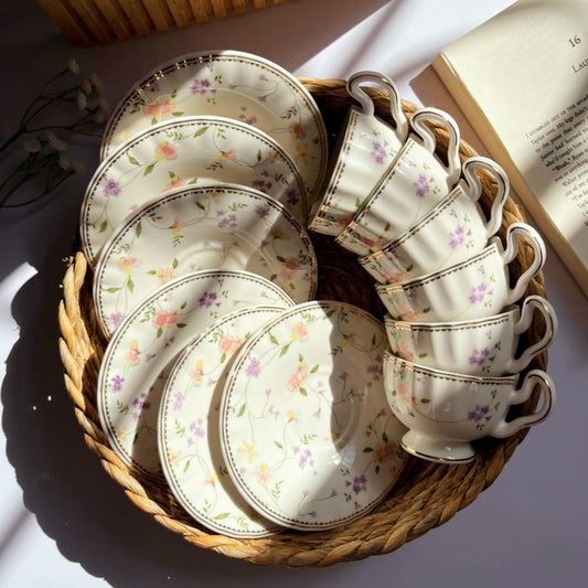 Full set vintage rose cup coffee size