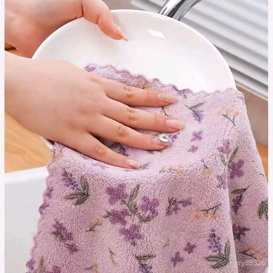 Flowery Microfiber Towel