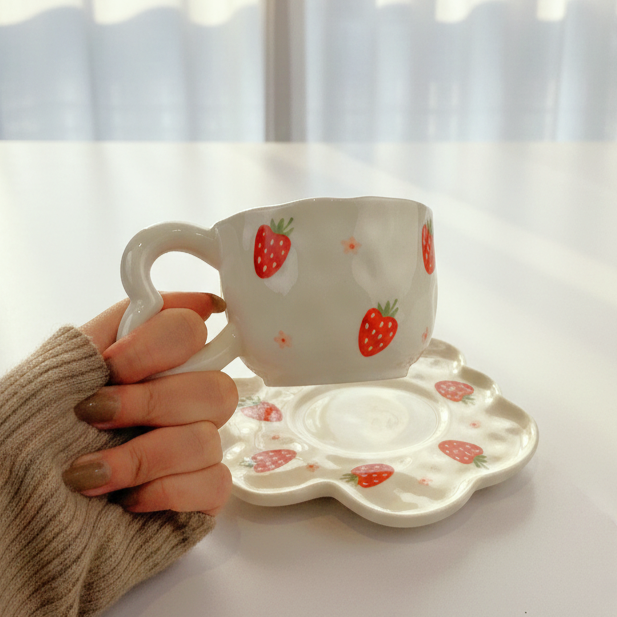 Strawberry Flowery Cup