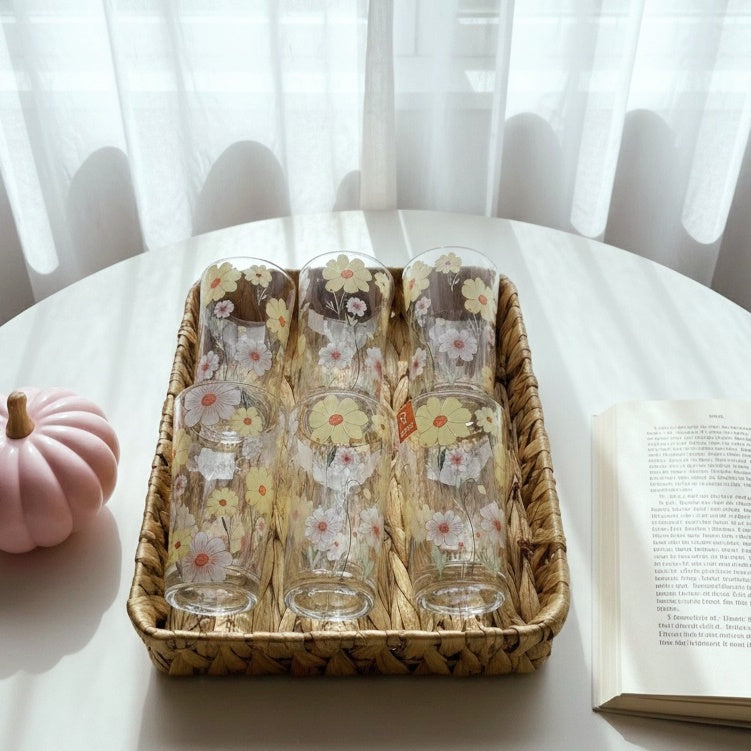 Set of yellow juicy flowery Cup