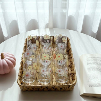 Set of yellow juicy flowery Cup