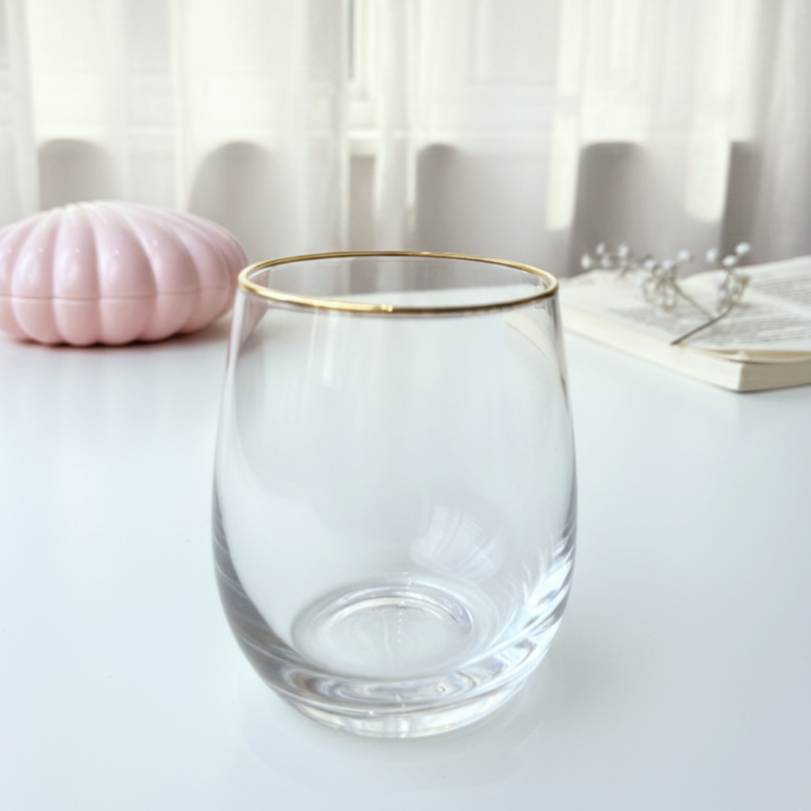 Gold*White Glassy Cup