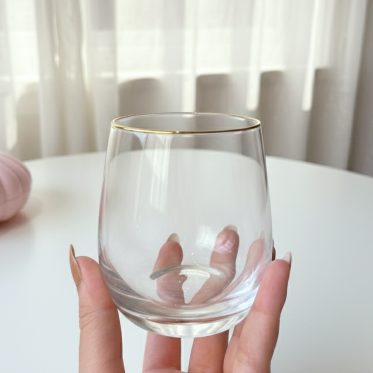 Gold*White Glassy Cup