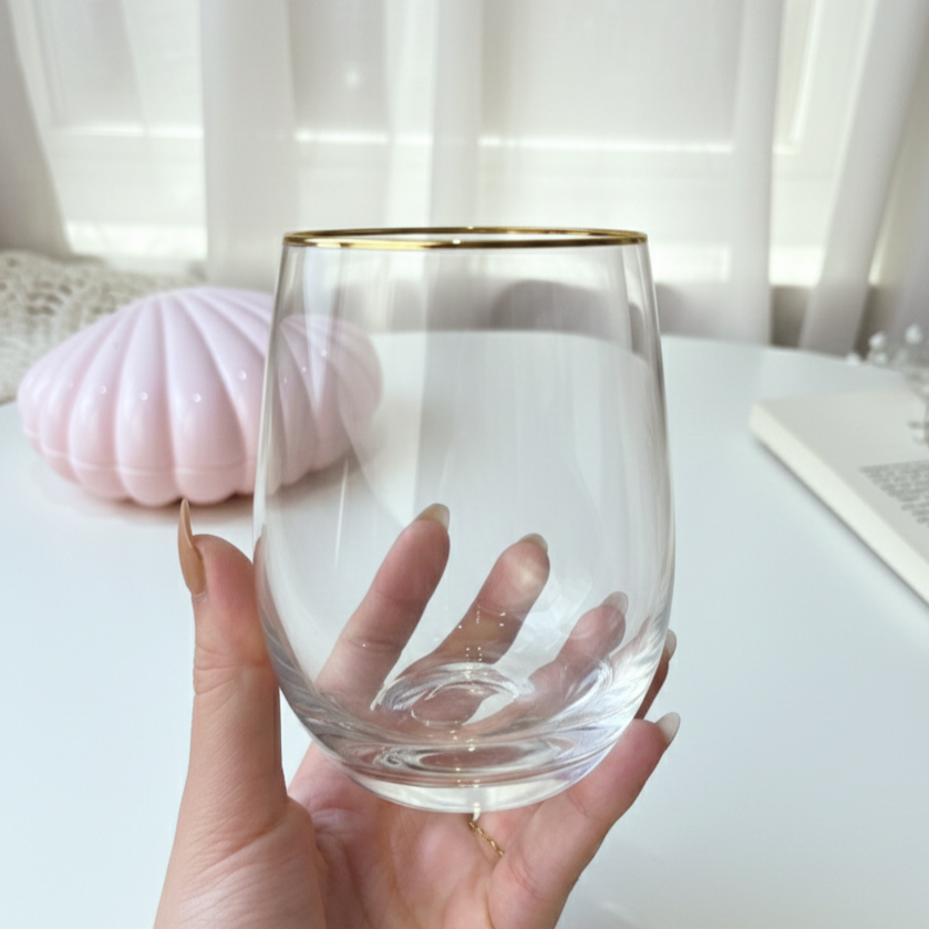 Gold*White Glassy Cup