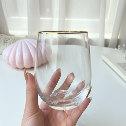 Gold*White Glassy Cup