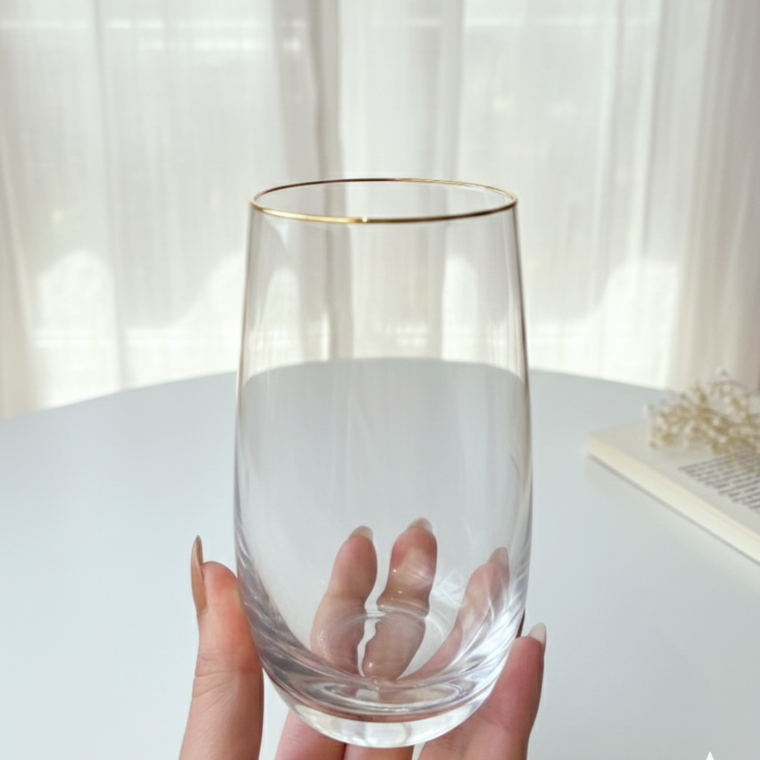 Gold*White Glassy Cup