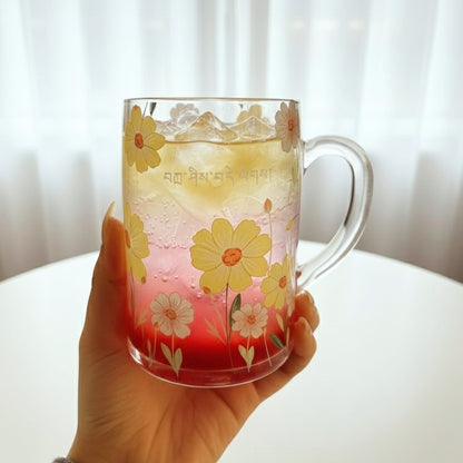 Big yellow glassy flowery Cup