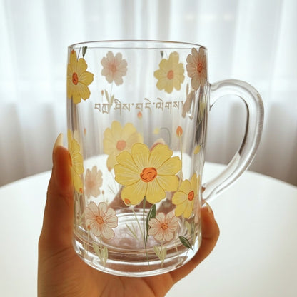 Big yellow glassy flowery Cup