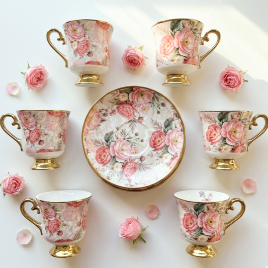 Full Set Of Fluffy Flora Cup Coffee Size