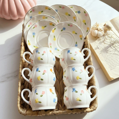 Full Set Of Pastel Garden Cup Coffee Size