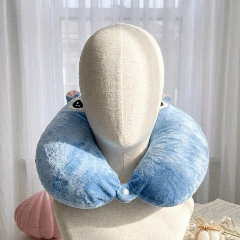 Stitch Neck Pillow With Eye Mask