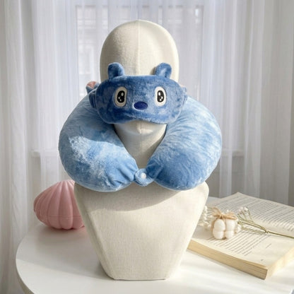 Stitch Neck Pillow With Eye Mask