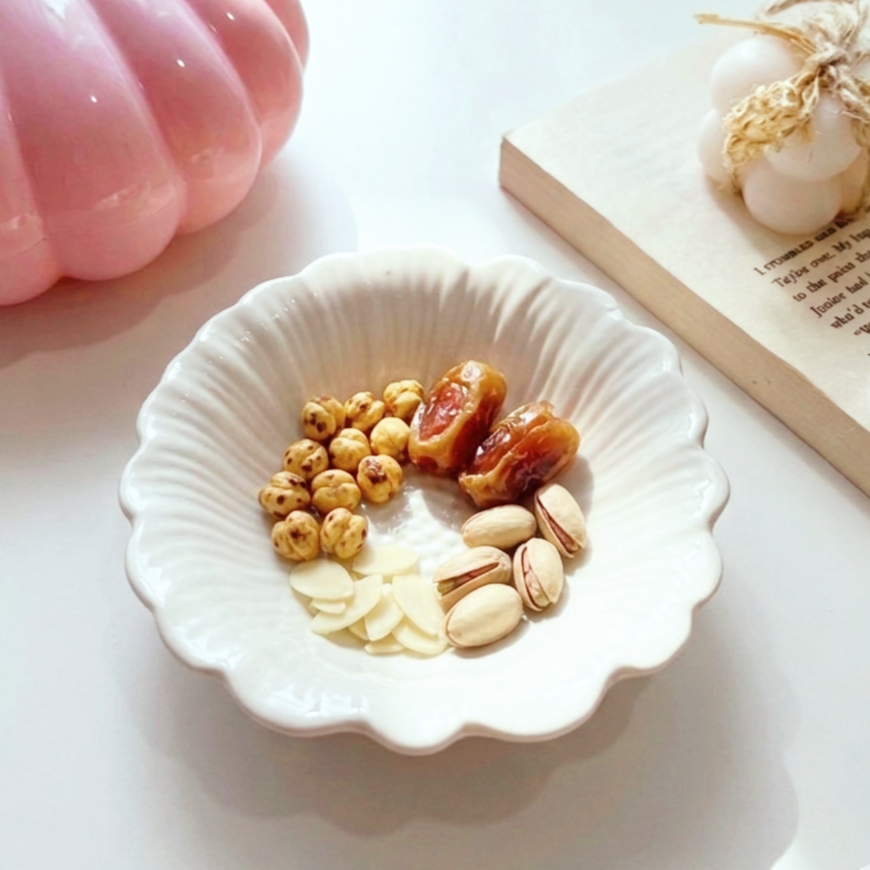 Colourful Flowery Snacks Plate