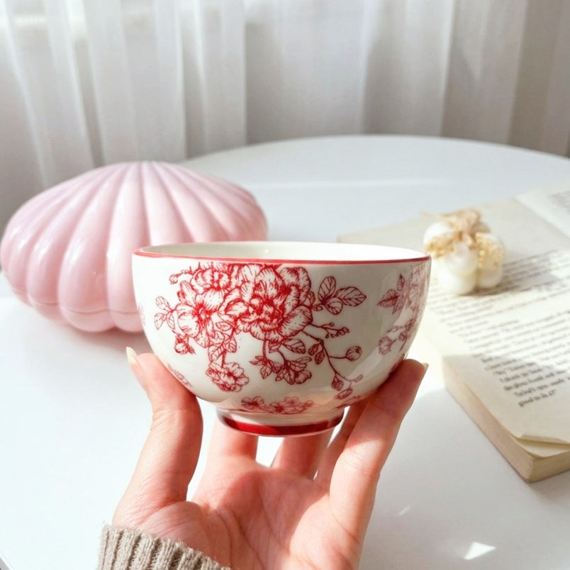 Red Flowery Bowl