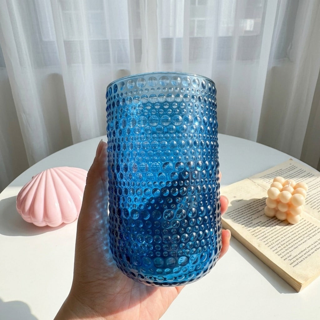 Blue Bubbles Glass Cup (one piece)