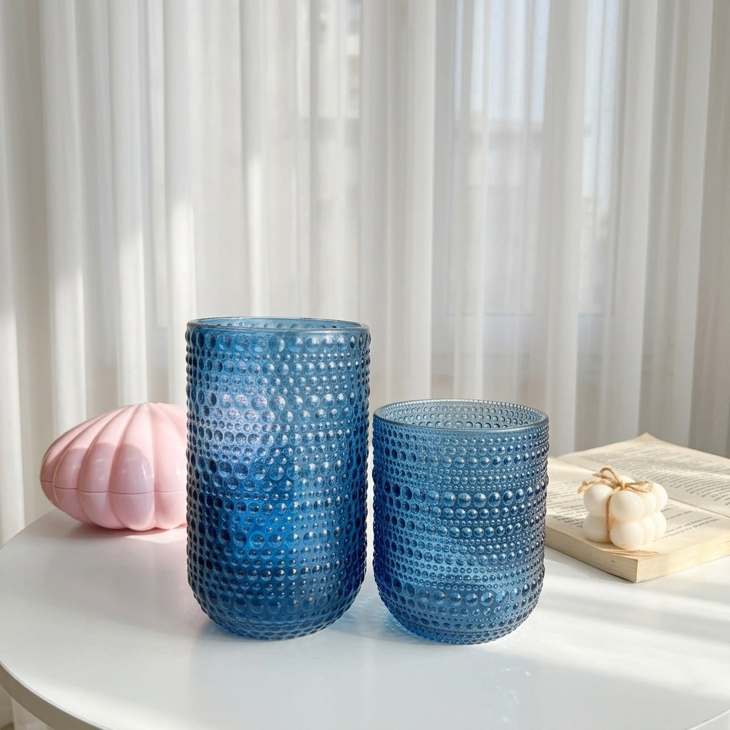 Blue Bubbles Glass Cup (one piece)
