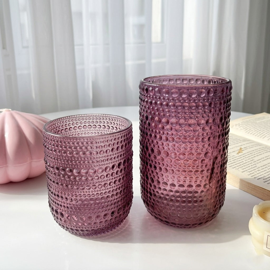 Purple Bubbles Glass Cup (one piece)