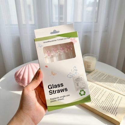 Pinky Bow Glass Straw
