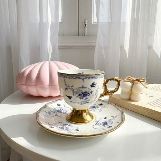 Blue Bird Cage Cup Coffee Size (Full Set)