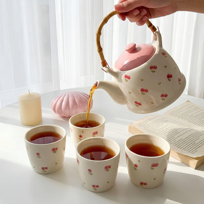 Pink Rosette Tea Set