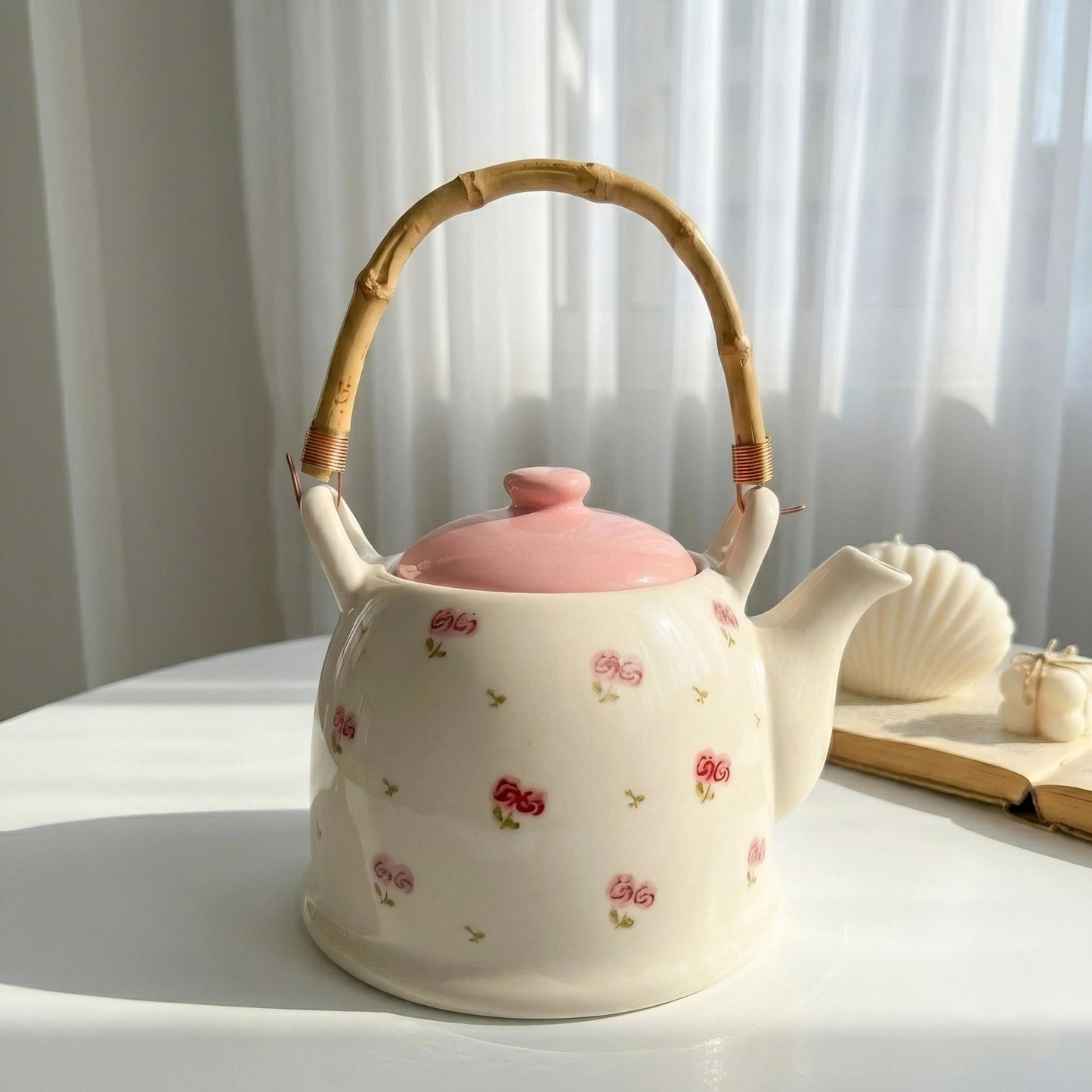 Pink Rosette Tea Set