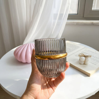 Gold Ribbon Glass Cup (one piece)