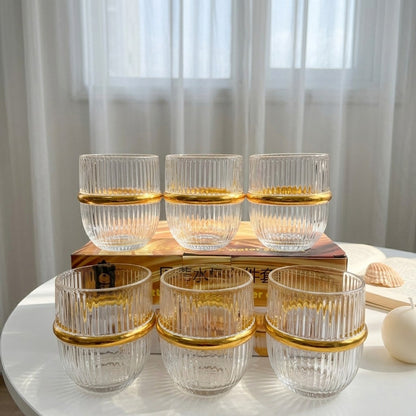 Gold Ribbon Glass Cups(Set)