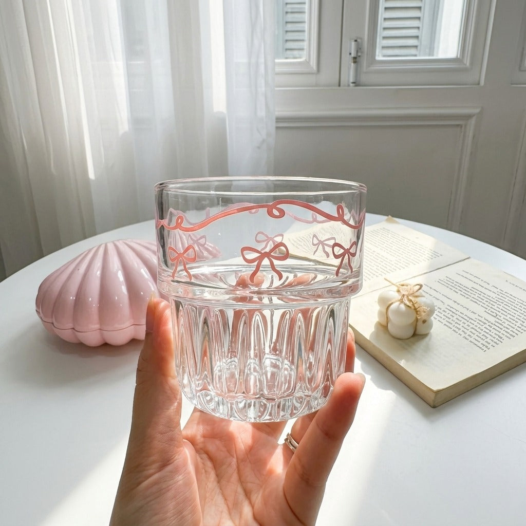 Cute Bow Glass Cup