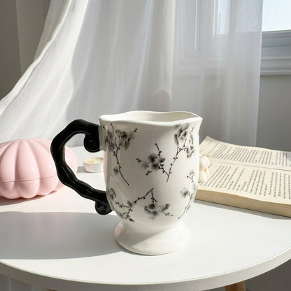 Black Flowery Mug