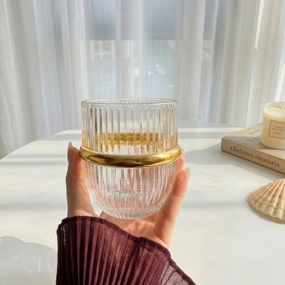 Gold Ribbon Glass Cup (one piece)