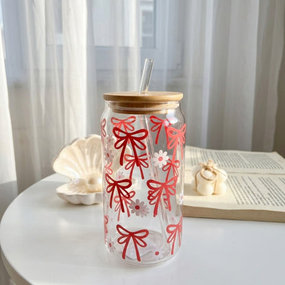 Red Flowery Bow Cup