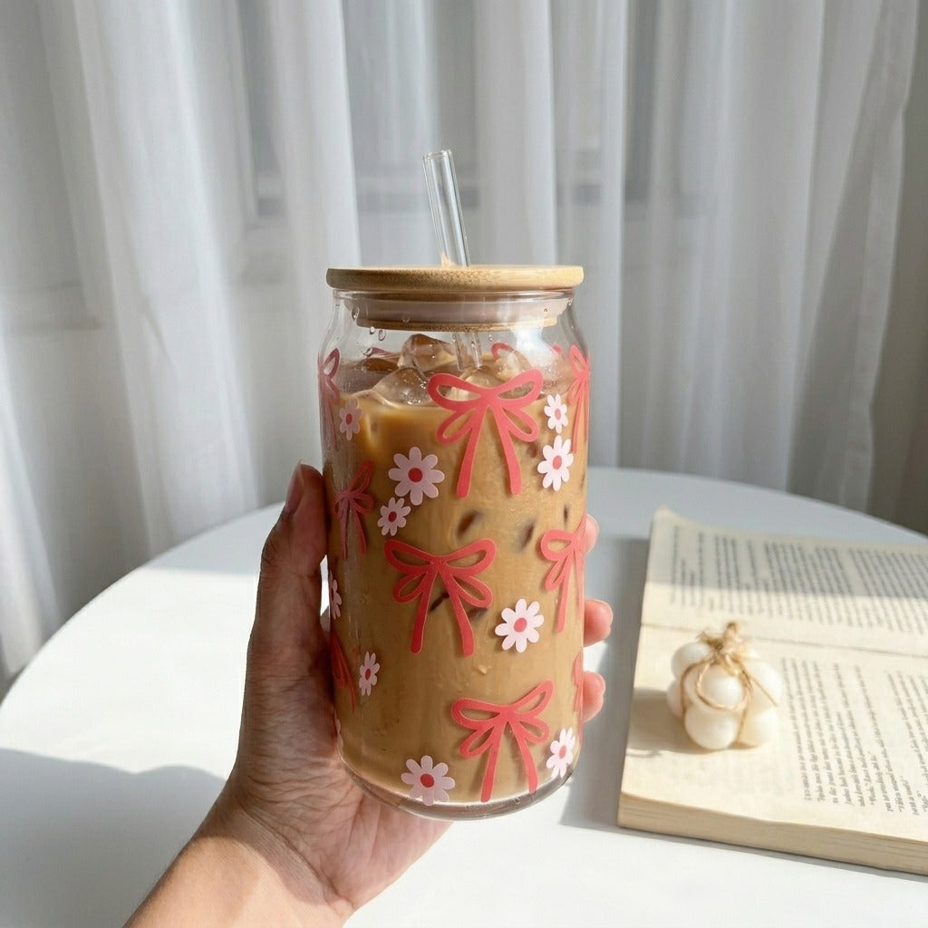 Red Flowery Bow Cup