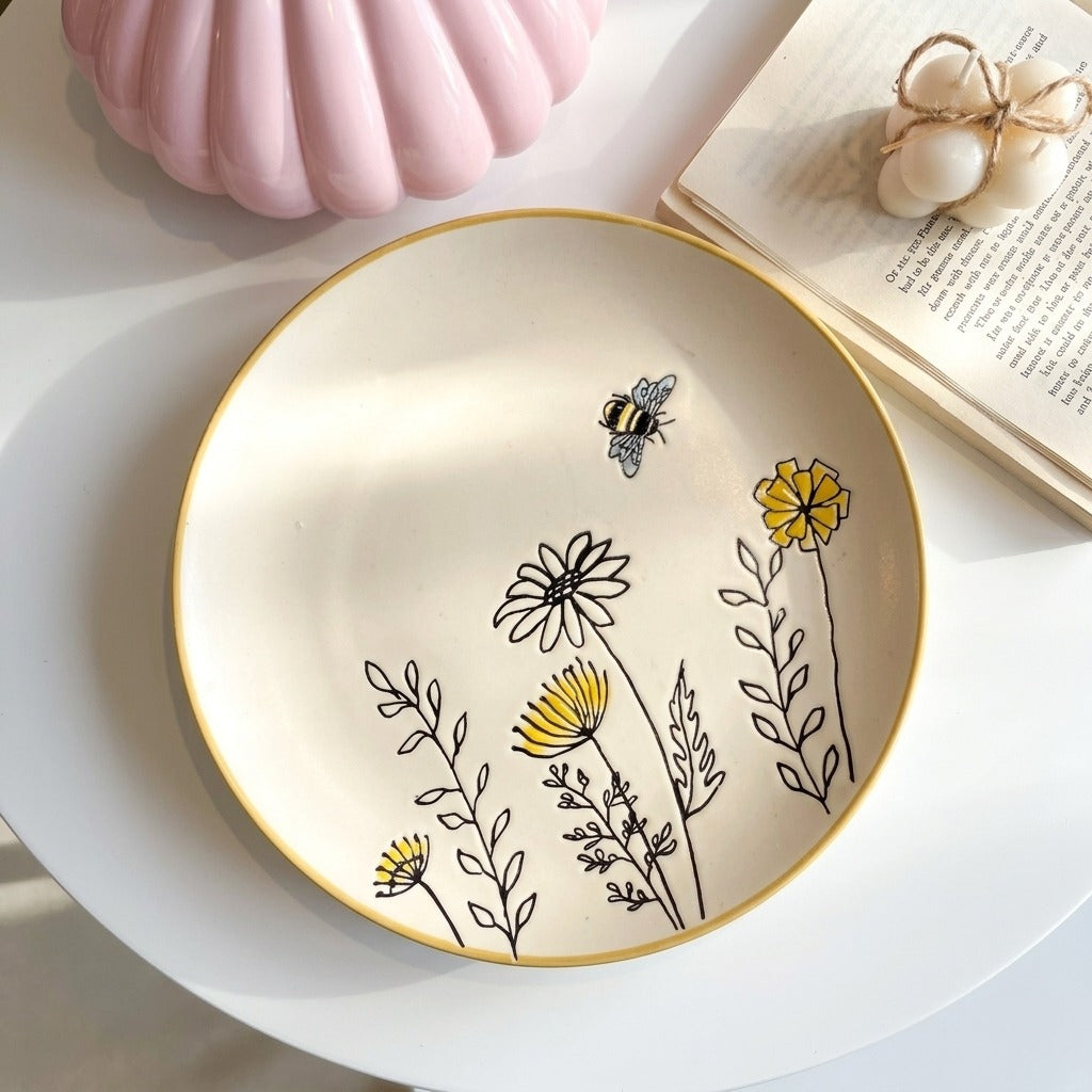Bee Flowery Plate
