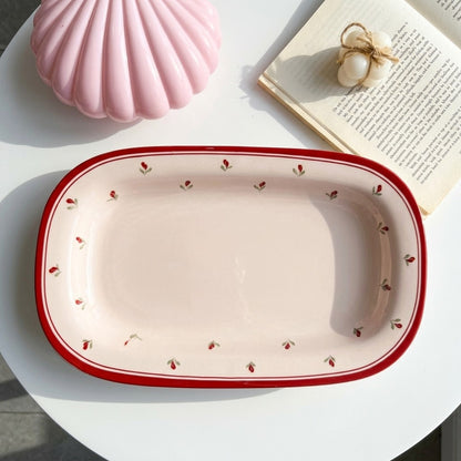 Red Bloom Serving Dish