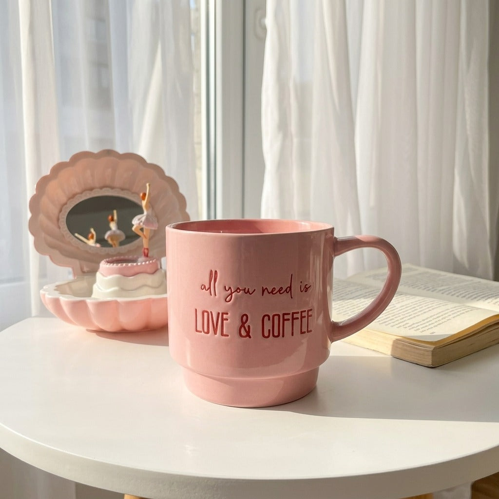 Love & Coffee Pinky Mug