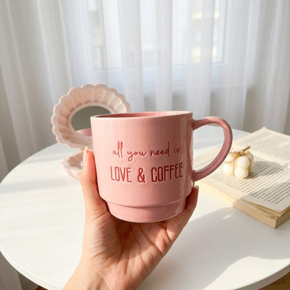 Love & Coffee Pinky Mug