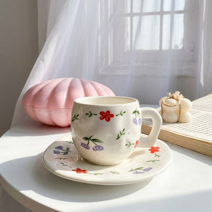 Floral Cherry Cup Coffee Size (one Piece)