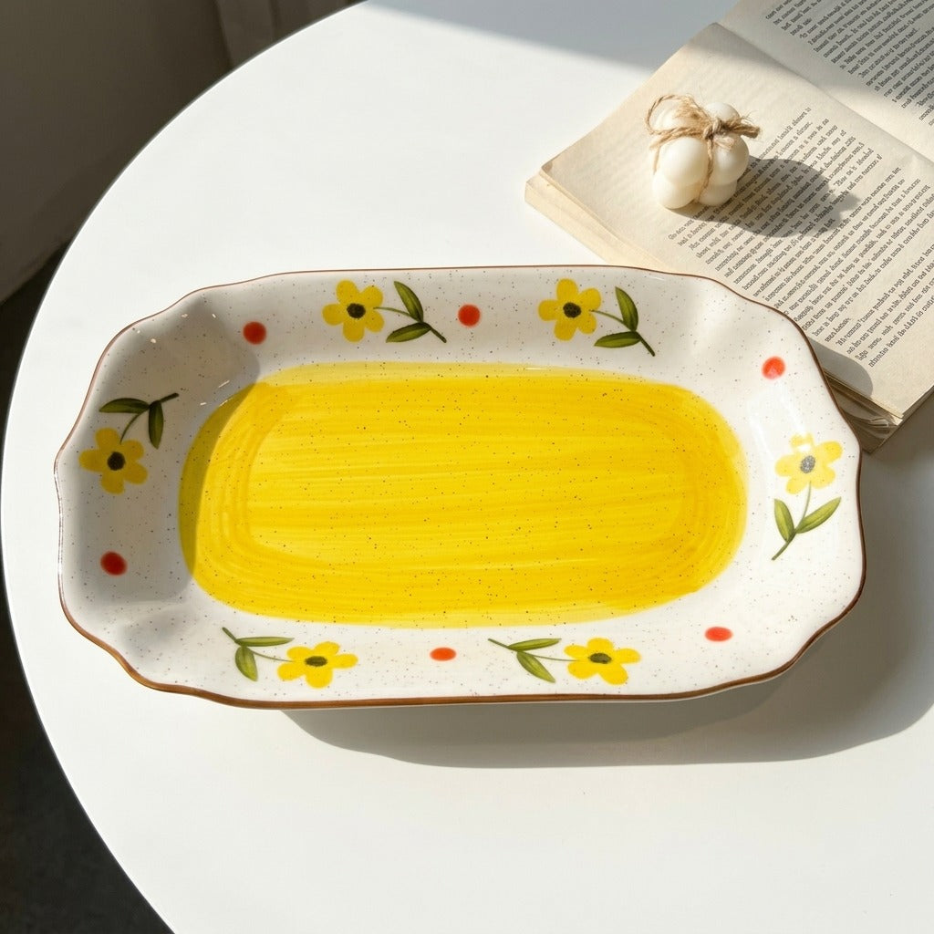 Yellow Bloom Serving Dish