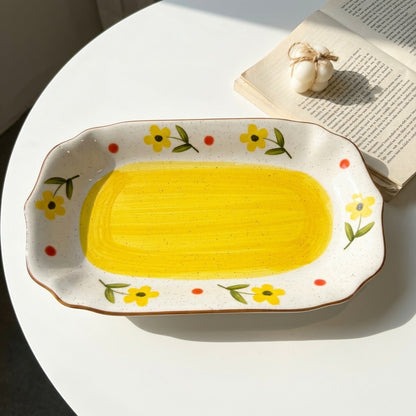 Yellow Bloom Serving Dish