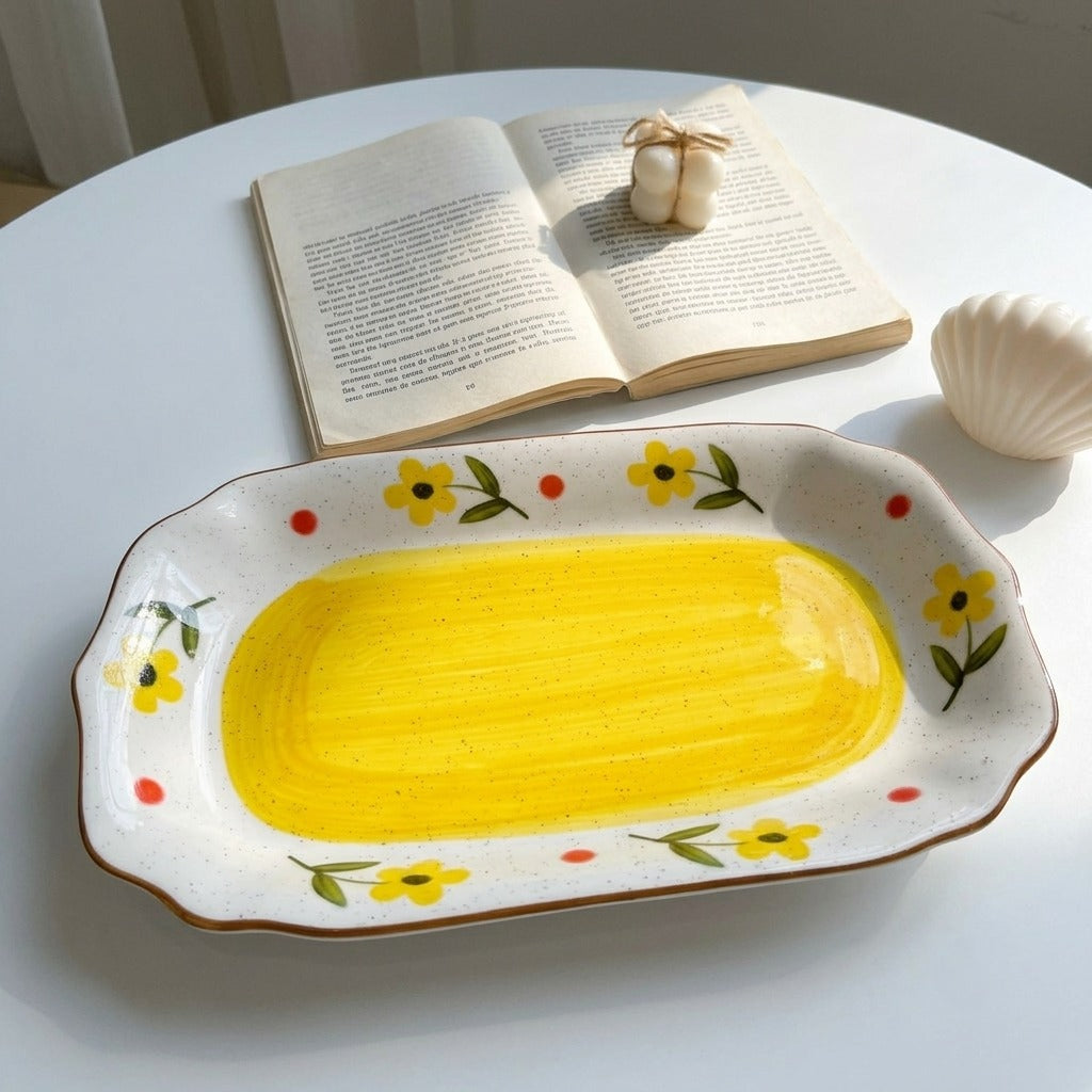 Yellow Bloom Serving Dish
